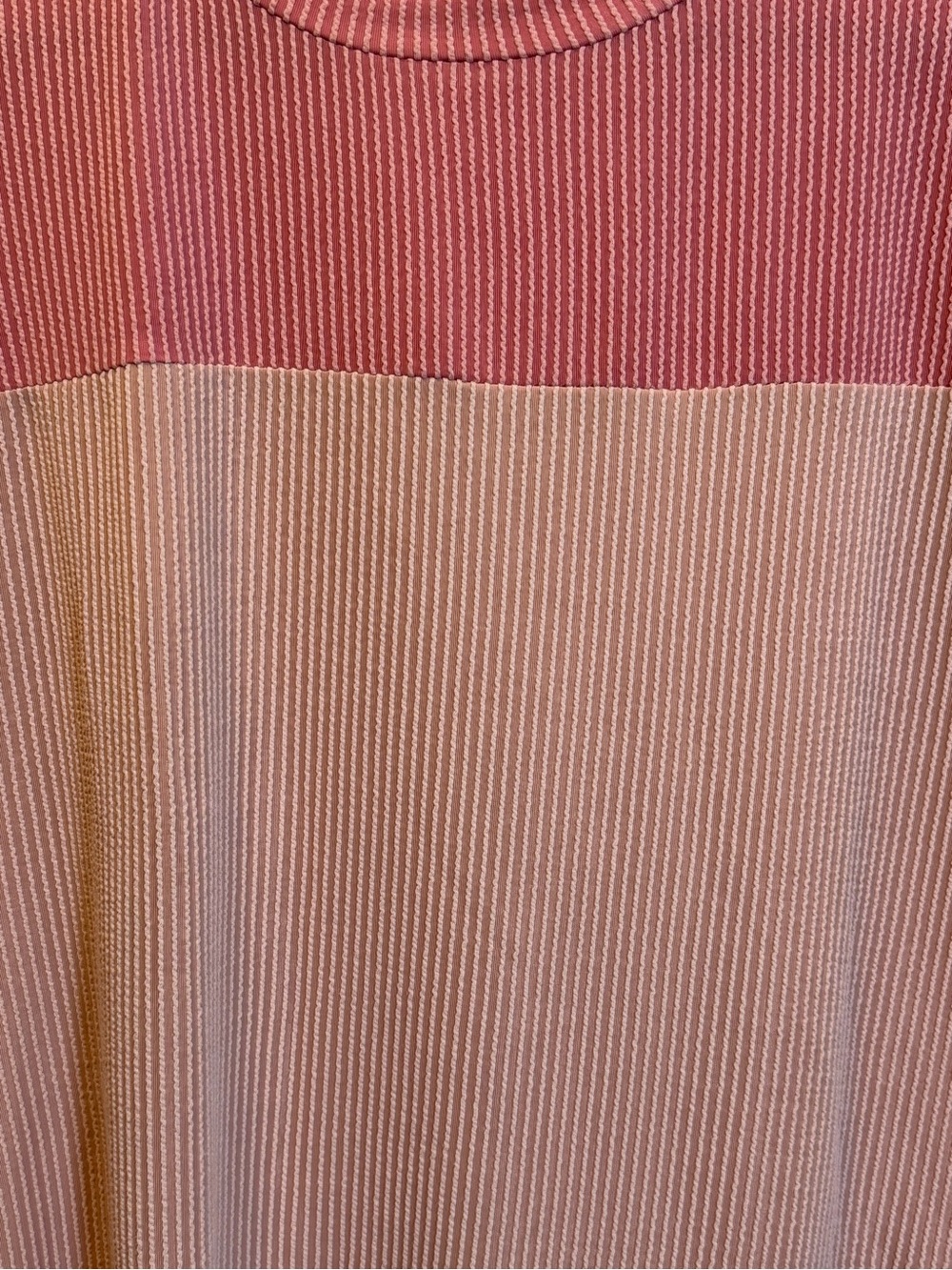 Dokotoo 2XL Ribbed Color Block Short Sleeve Top Pink Blush Beige - Picture 2 of 6